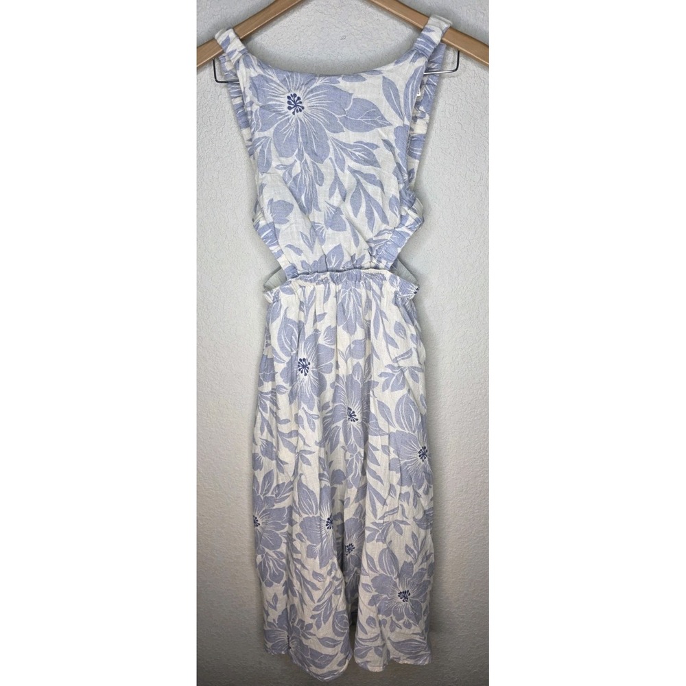 New Olivaceous Maxi Dress Blue Floral Sexy Cotton Open Back Summer Women S Boho